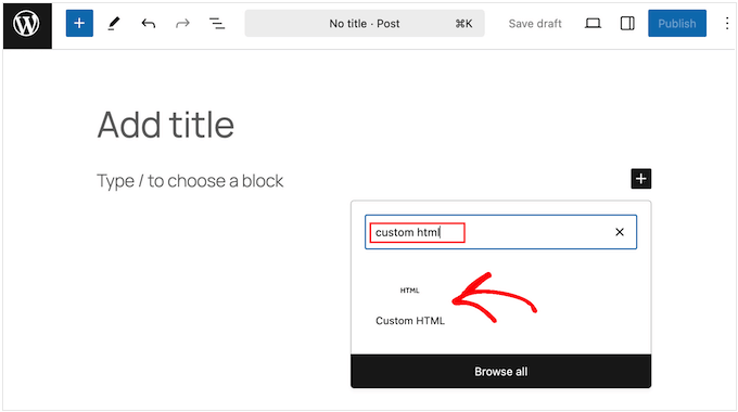 Adding a custom HTML block to your website