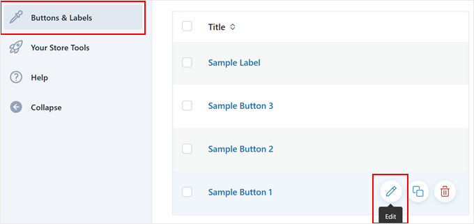 Editing a button in YITH WooCommerce Catalog Mode