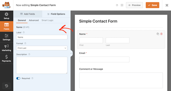 How to edit the WordPress form fields