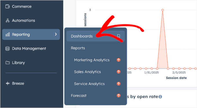 Accessing the HubSopt reporting dashboard