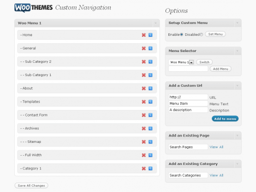 WordPress 3.0 Woo Menu